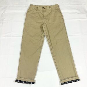 LL Bean Mens Actual 33x32 Cotton FLANNEL LINED Comfort Heavyweight Khaki Pants